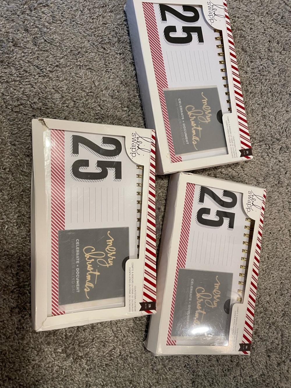 Heidi Swapp Christmas 25-Day Countdown Pads in Red, White, Gold, Black
